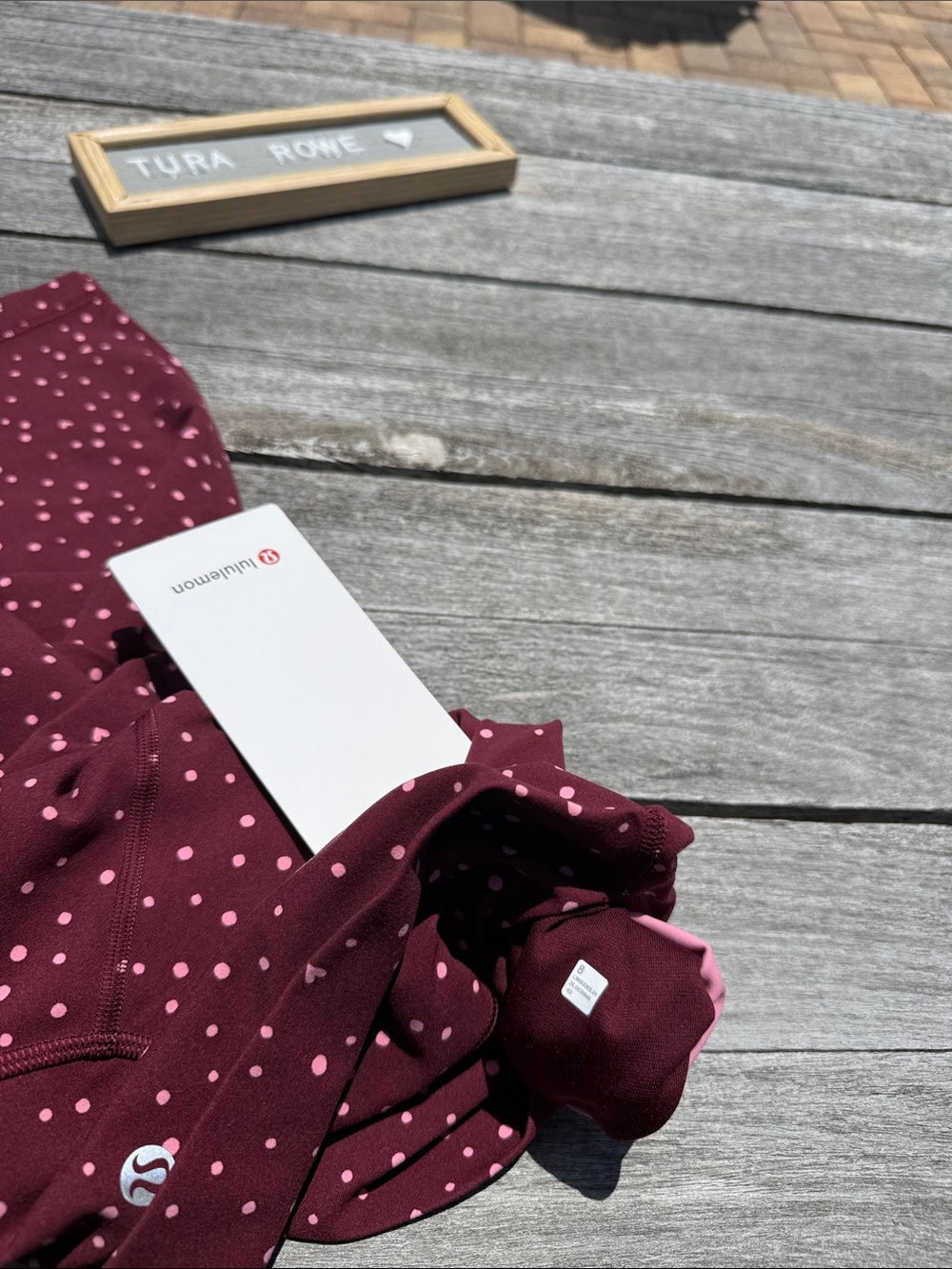 Lululemon Align No Line High-Rise Pant 25" Size 8 Heart Dot Burgundy Bay NWT - Picture 5 of 5